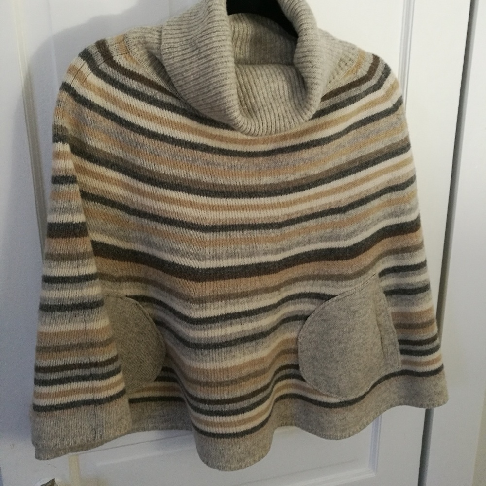 Gap Striped Wool Poncho